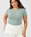 Green Bodysuit Short Sleeve Crew Neck Supersoft