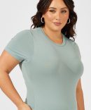 Green Bodysuit Short Sleeve Crew Neck Supersoft