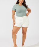 Green Bodysuit Short Sleeve Crew Neck Supersoft
