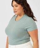 Green Bodysuit Short Sleeve Crew Neck Supersoft