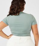 Green Bodysuit Short Sleeve Crew Neck Supersoft