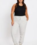 Grey Elastic Waist Track Pants