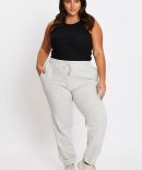 Grey Elastic Waist Track Pants