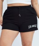 Black Track Shorts High Waist