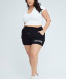 Black Track Shorts High Waist