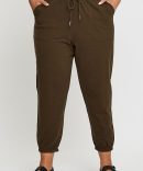 Green Track Pants High Rise Elastic Waist