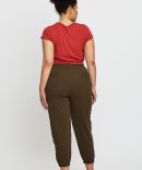 Green Track Pants High Rise Elastic Waist