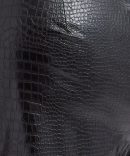 Black Tailored Shorts Croc Print Faux Leather Look