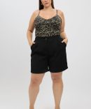 Black Tailored Longline Shorts