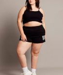Black Track Shorts High Rise Elastic Waist