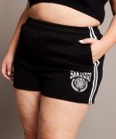 Black Track Shorts High Rise Elastic Waist