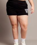 Black Track Shorts High Rise Elastic Waist
