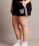 Black Track Shorts High Rise Elastic Waist
