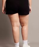 Black Track Shorts High Rise Elastic Waist