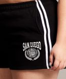 Black Track Shorts High Rise Elastic Waist