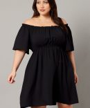 Black Off Shoulder Mini Dress