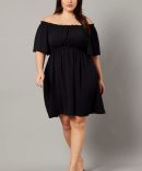 Black Off Shoulder Mini Dress