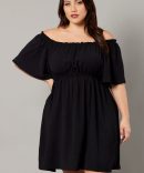 Black Off Shoulder Mini Dress