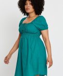 Green Short Capped Sleeve Mini Dress