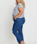 Mid Blue High Waist Flare Denim Jeans
