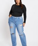 Blue High Rise Boyfriend Denim Jeans