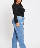 Blue High Rise Boyfriend Denim Jeans