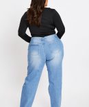 Blue High Rise Boyfriend Denim Jeans