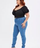 Blue Skinny Denim Jeans High Rise