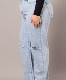 Denim Mom Jeans High Rise Distressed