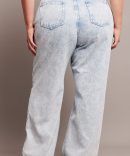 Denim Baggy Jeans High Rise Knee Distress