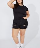Black Relaxed Shorts High Rise