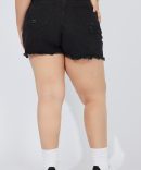 Black Relaxed Shorts High Rise