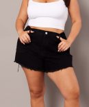 Black Relaxed Shorts High Rise