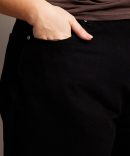 Black Longline Shorts High Rise Relaxed Fit Raw Hem