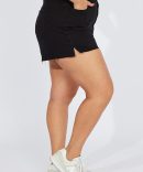 Black Relaxed Shorts Mid Rise
