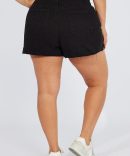 Black Relaxed Shorts Mid Rise