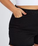 Black Relaxed Shorts Mid Rise