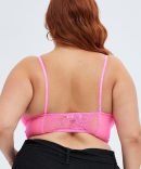 Pink Corset Top Mesh Lace With Suspender Detail Straps