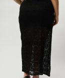 Black Stretch Lace Maxi Skirt