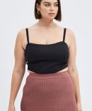 Black Corset Top Sleeveless Crop