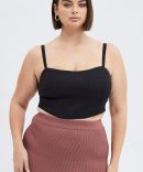 Black Corset Top Sleeveless Crop