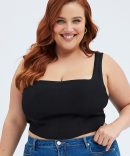 Black Corset Top Sleeveless Crop