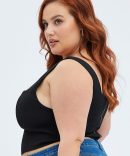 Black Corset Top Sleeveless Crop