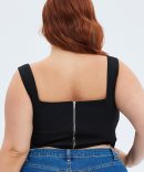 Black Corset Top Sleeveless Crop