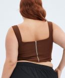 Brown Corset Top Sleeveless Crop