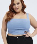 Grey Corset Top Sleeveless Crop