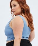 Grey Corset Top Sleeveless Crop