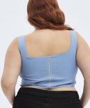 Grey Corset Top Sleeveless Crop