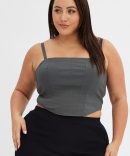 Grey Corset Top Sleeveless