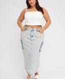 White Crop Top Broderie Corset Top
